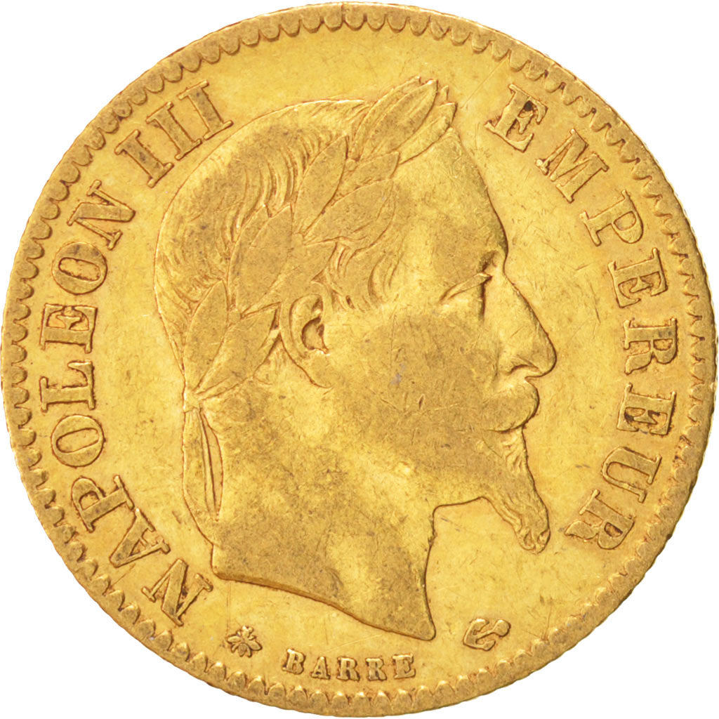 France, Napoleon III, 10 Francs, 1868, Paris, VF(30-35), Gold, KM:800.1