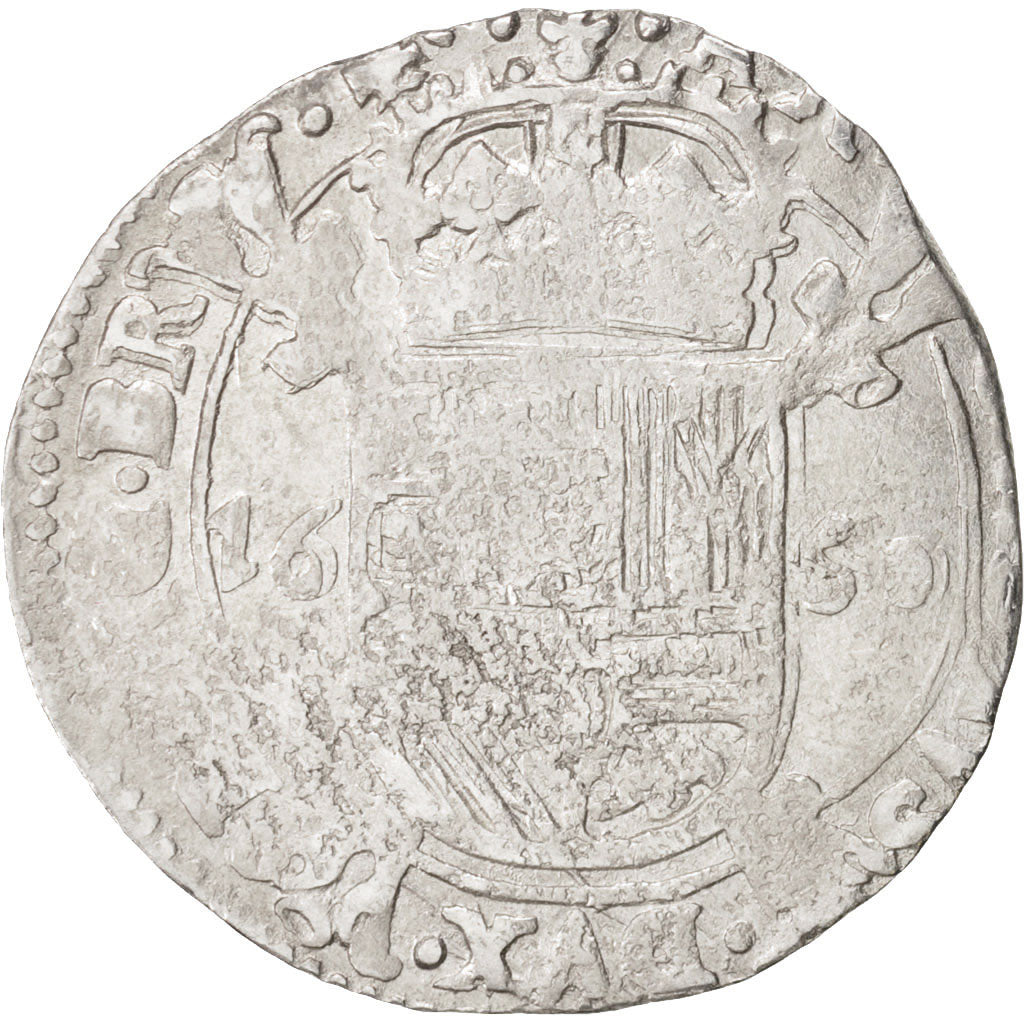 Coin, Spanish Netherlands, BRABANT, Escalin, 1650, Antwerp, VF(20-25), Silver