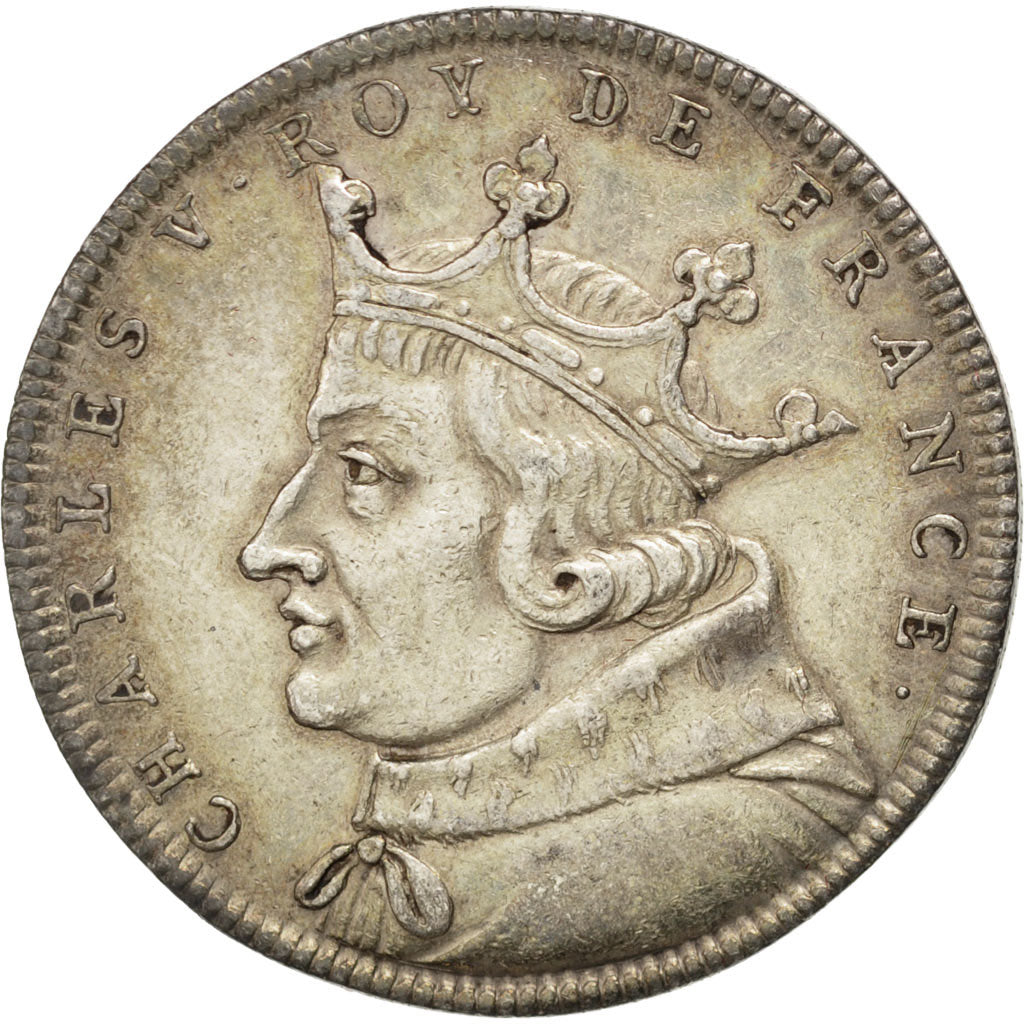 Francia, Medal, Charles V, History, BB+, Argento, 33