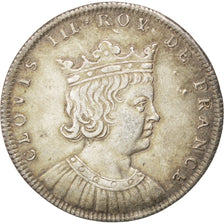 France, Medal, Clovis III, History, AU(55-58), Silver