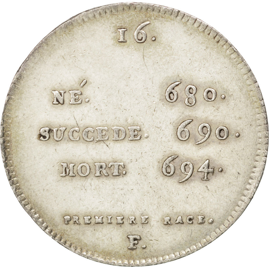 France, Medal, Clovis III, History, AU(55-58), Silver