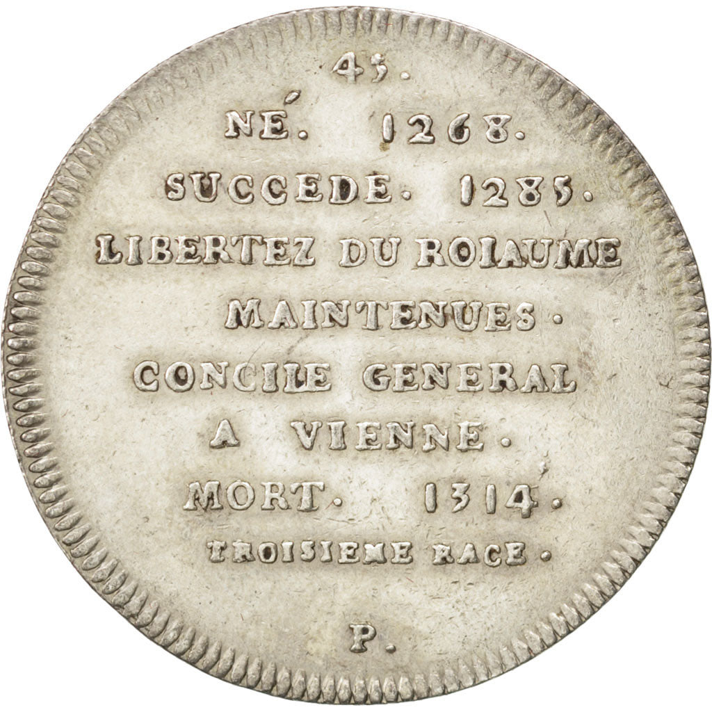 France, Medal, Philippe IV le Bel, History, AU(55-58), Silver