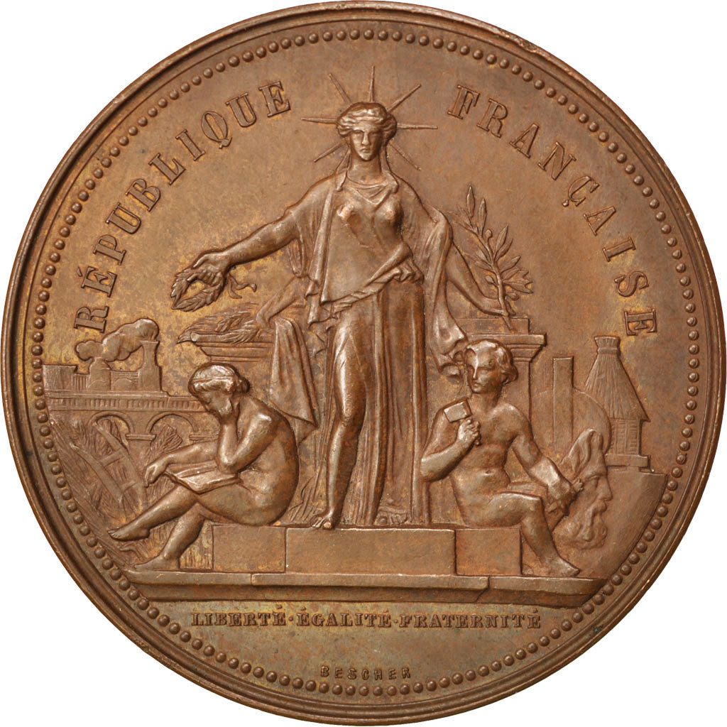 Frankrijk, Medal, French Third Republic, Business & industry, Bescher, PR, Koper