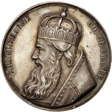 FRANCE, History, Charlemagne, Medal, AU(50-53), Caqué, Copper, 78.80