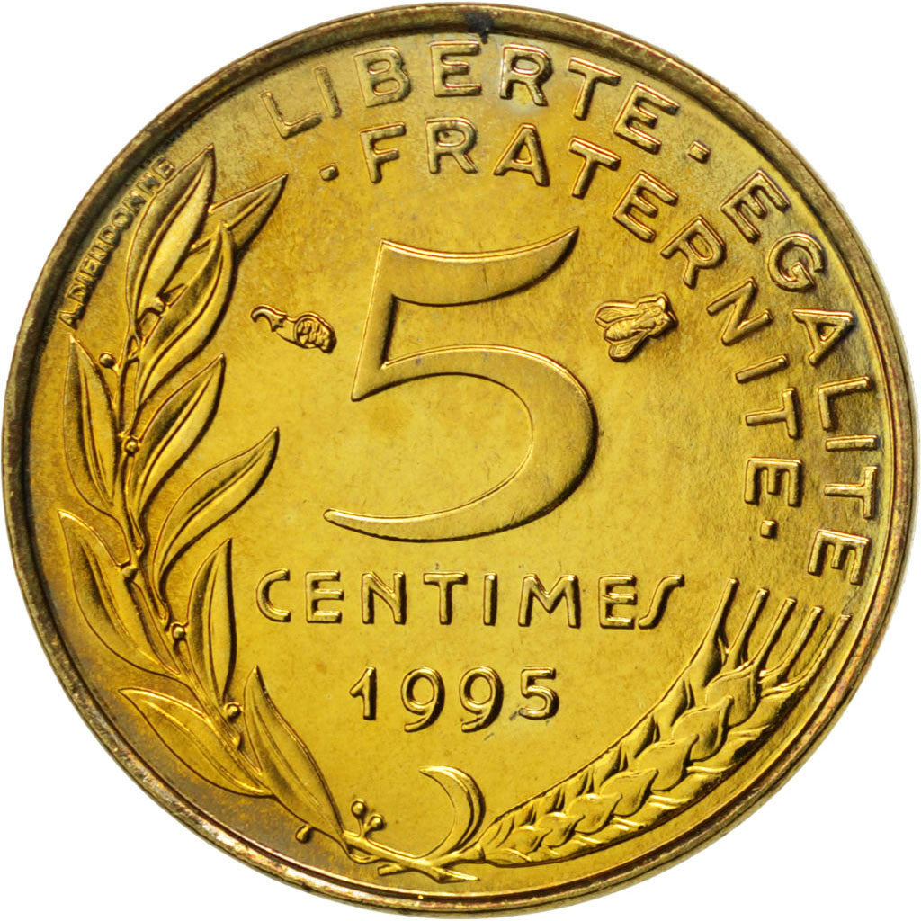 Coin, France, Marianne, 5 Centimes, 1995, MS(64), Aluminum-Bronze, KM:933