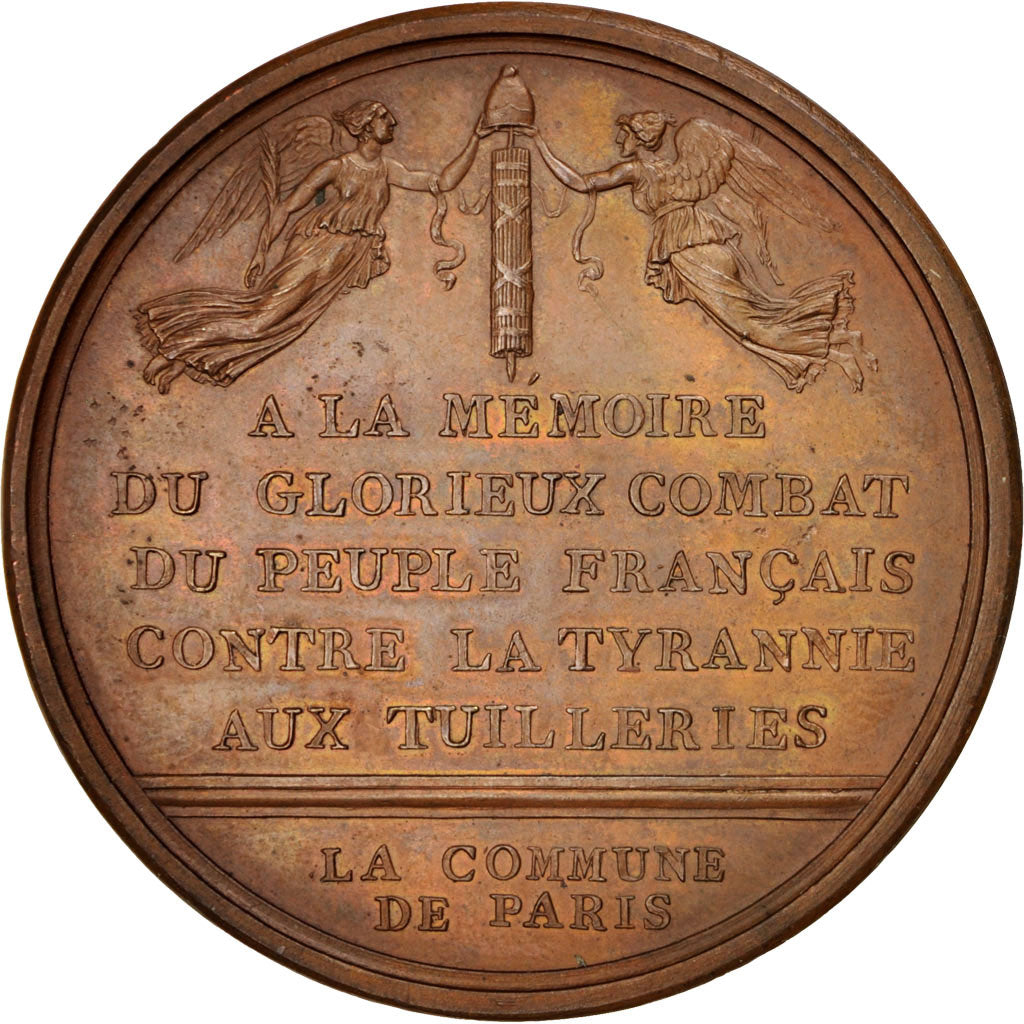 Journée du 10 août 1792, prise des Tuileries, Révolution Française, Médaille