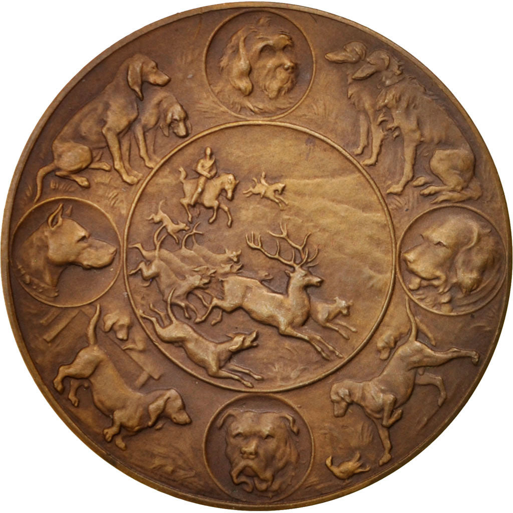 FRANCE, Dog, French Third Republic, Medal, AU(50-53), Bronze, 36,..