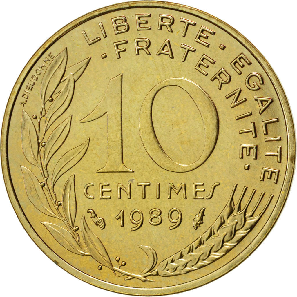 Coin, France, Marianne, 10 Centimes, 1989, MS(63), Aluminum-Bronze, KM:929