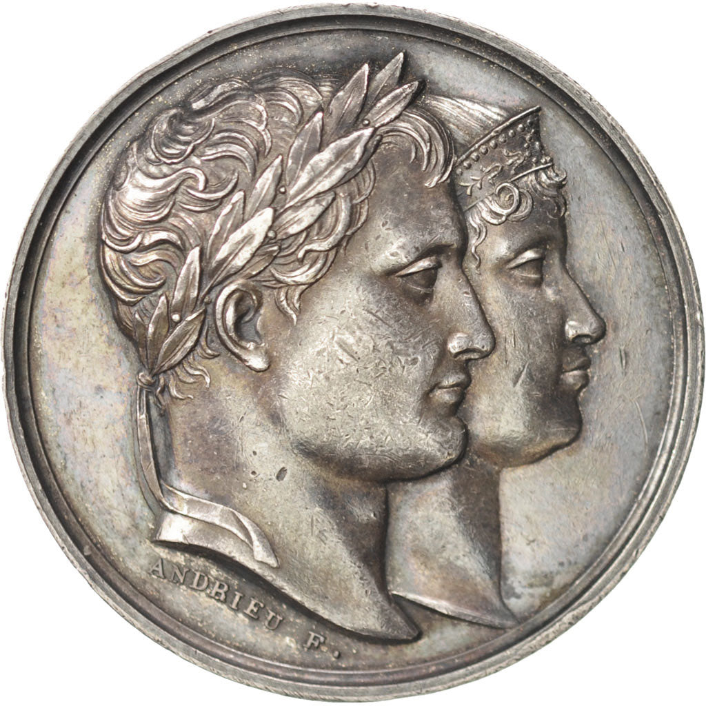 Francia, Medal, First French Empire, Politics, Society, War, Andrieu, EBC, Plata