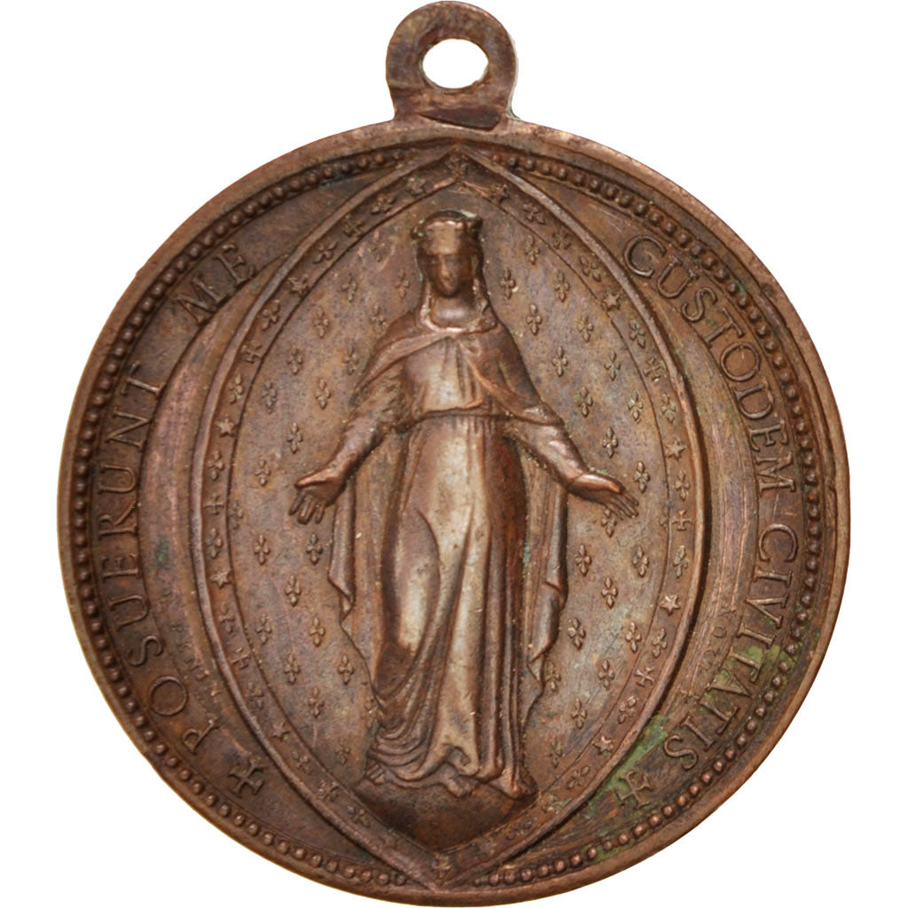 France, Medal, French Third Republic, Religions & beliefs, 1873, TTB, Cuivre
