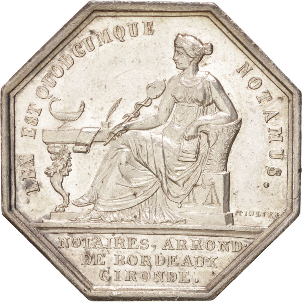 Francja, Token, Notariusz, Tiolier, AU(55-58), Srebro, Lerouge:57