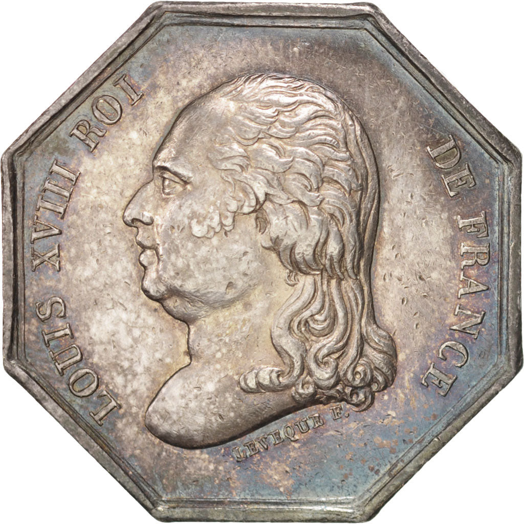 France, Notary, Token, AU(50-53), Silver, 5, Lerouge #133., 14.90