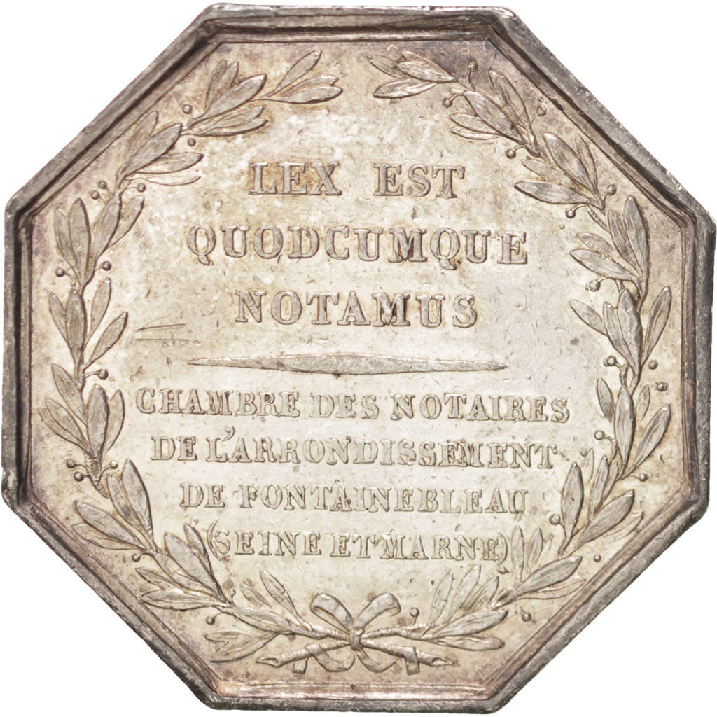 France, Notary, Token, AU(50-53), Silver, 5, Lerouge #133., 14.90