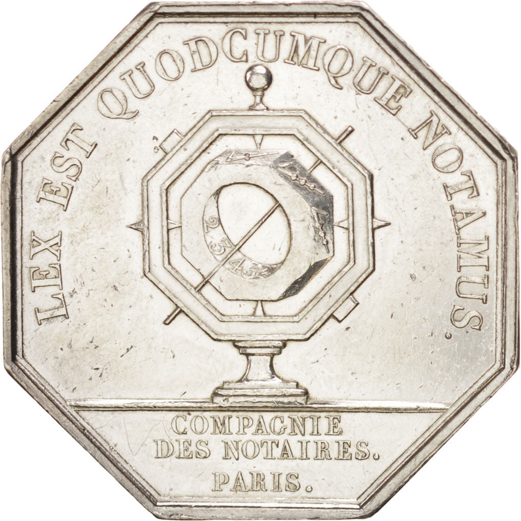 France, Notary, Token, AU(50-53), Silver, 32, Lerouge #316, 16.80