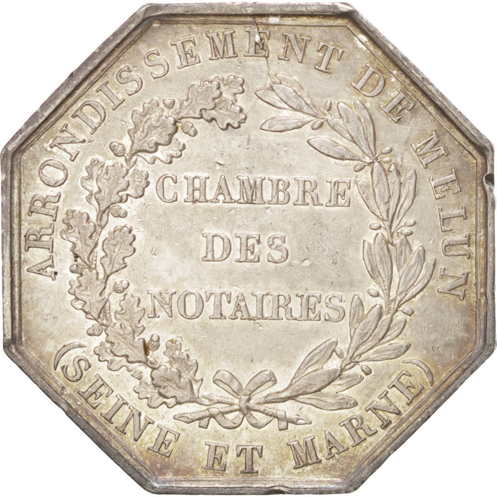 France, Notary, Token, AU(50-53), Barre, Silver, 5, 15.00