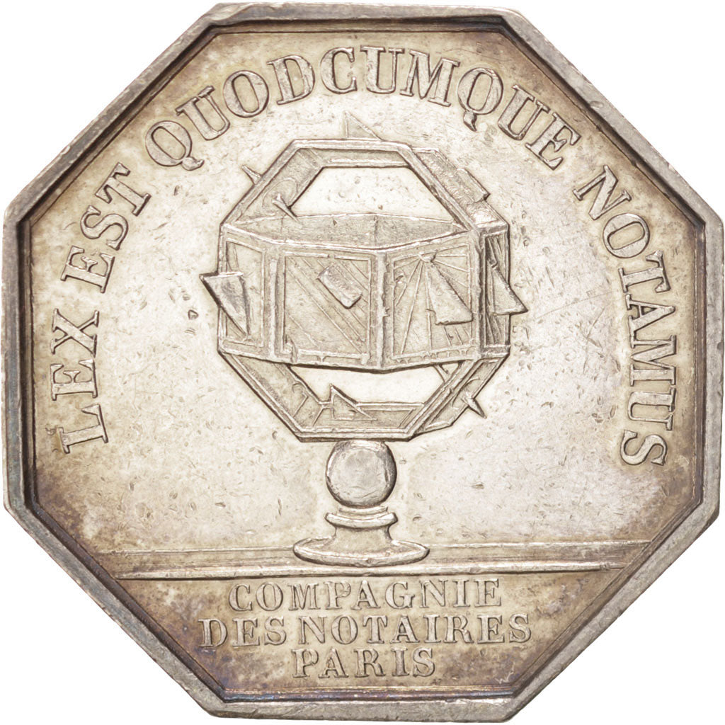 France, Token, Notary, AU(55-58), Silver, Lerouge:319