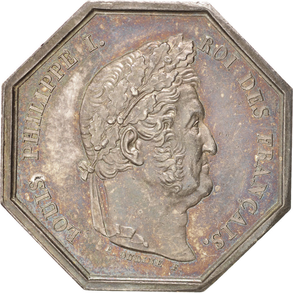 France, Notary, Token, MS(60-62), Silver, 5, 13.50