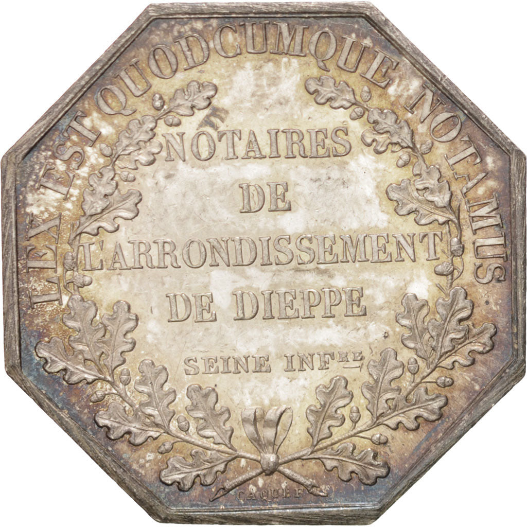 France, Token, Notary, Caqué, AU(55-58), Silver, Lerouge:115
