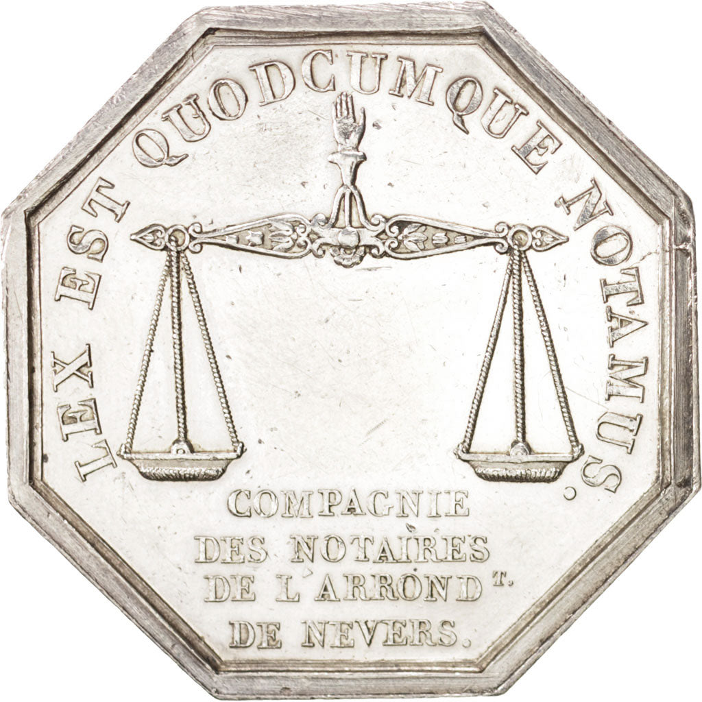 France, Notary, Token, AU(55-58), Caqué, Silver, 32, 13.40