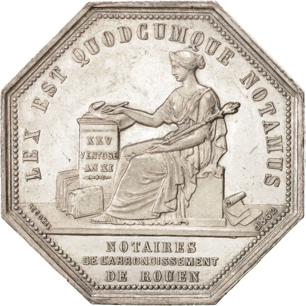 Frankreich, Token, Notary, SS+, Silber, Lerouge:363