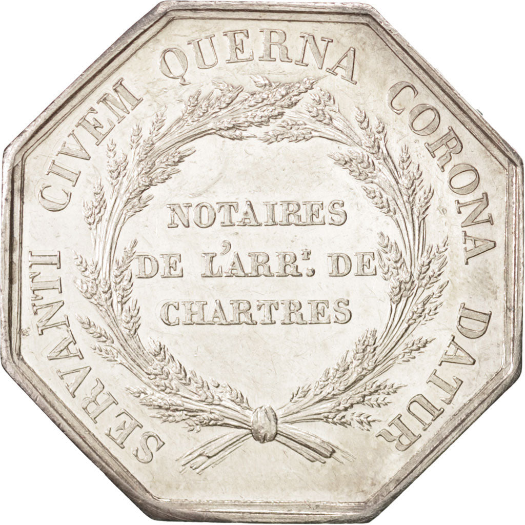 France, Notary, Token, AU(50-53), Barre, Silver, 31, Lerouge #77, 14.50