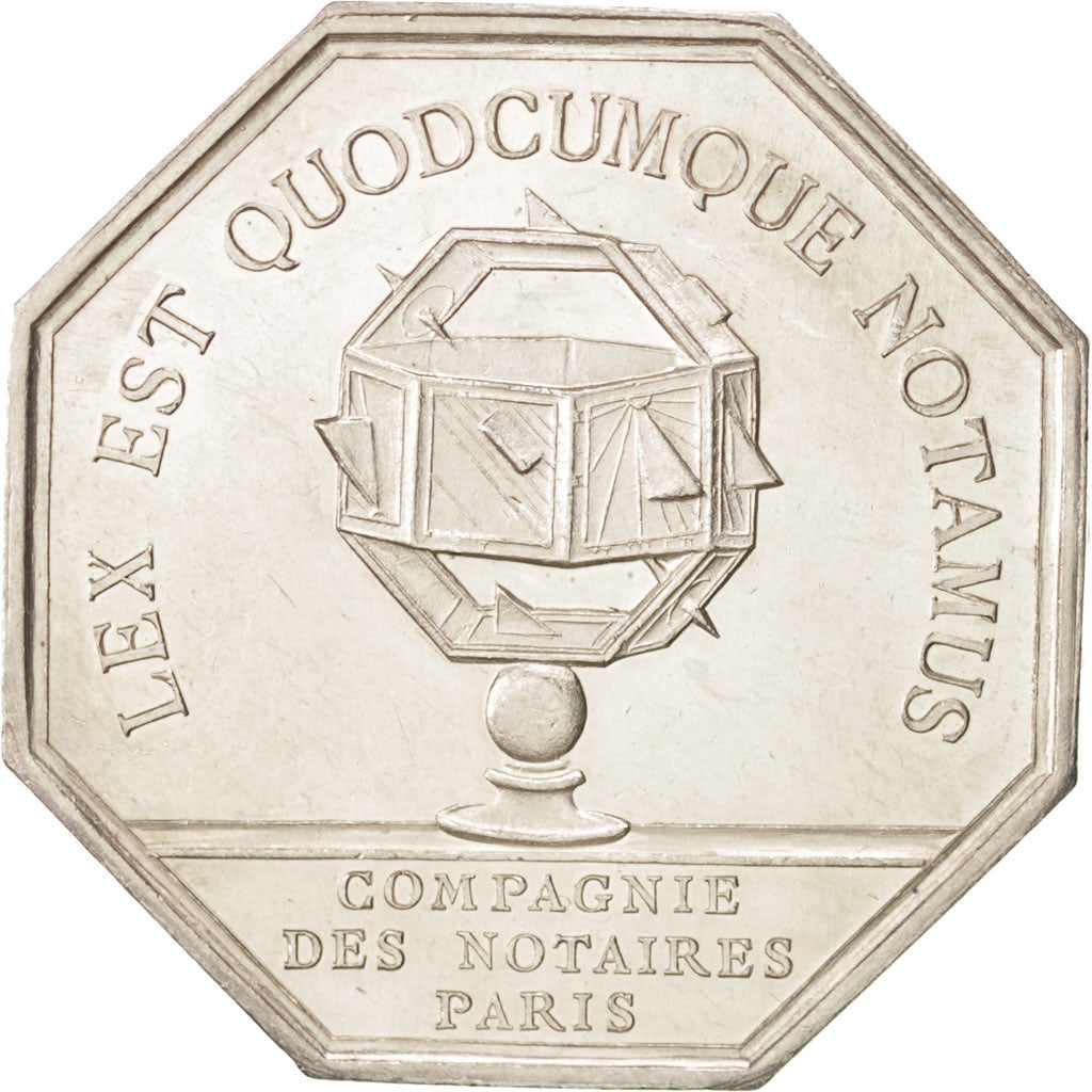 France, Token, Notary, Borrel, AU(50-53), Silver, Lerouge:321 r