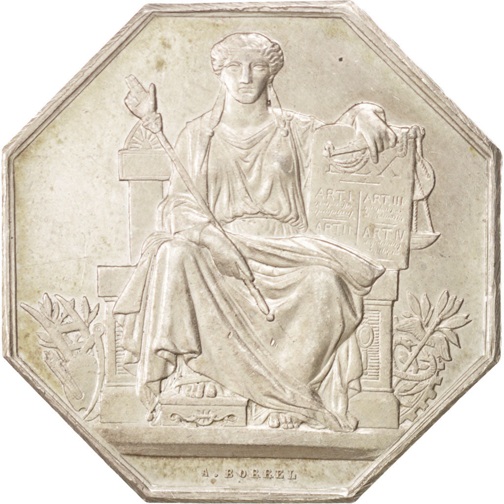 France, Token, Notary, Borrel, AU(55-58), Silver, Lerouge:331.