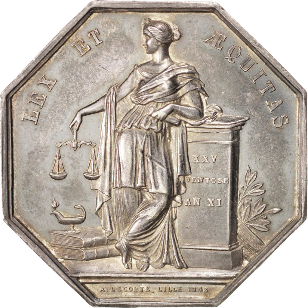 France, Token, Notary, AU(55-58), Silver, Lerouge:161