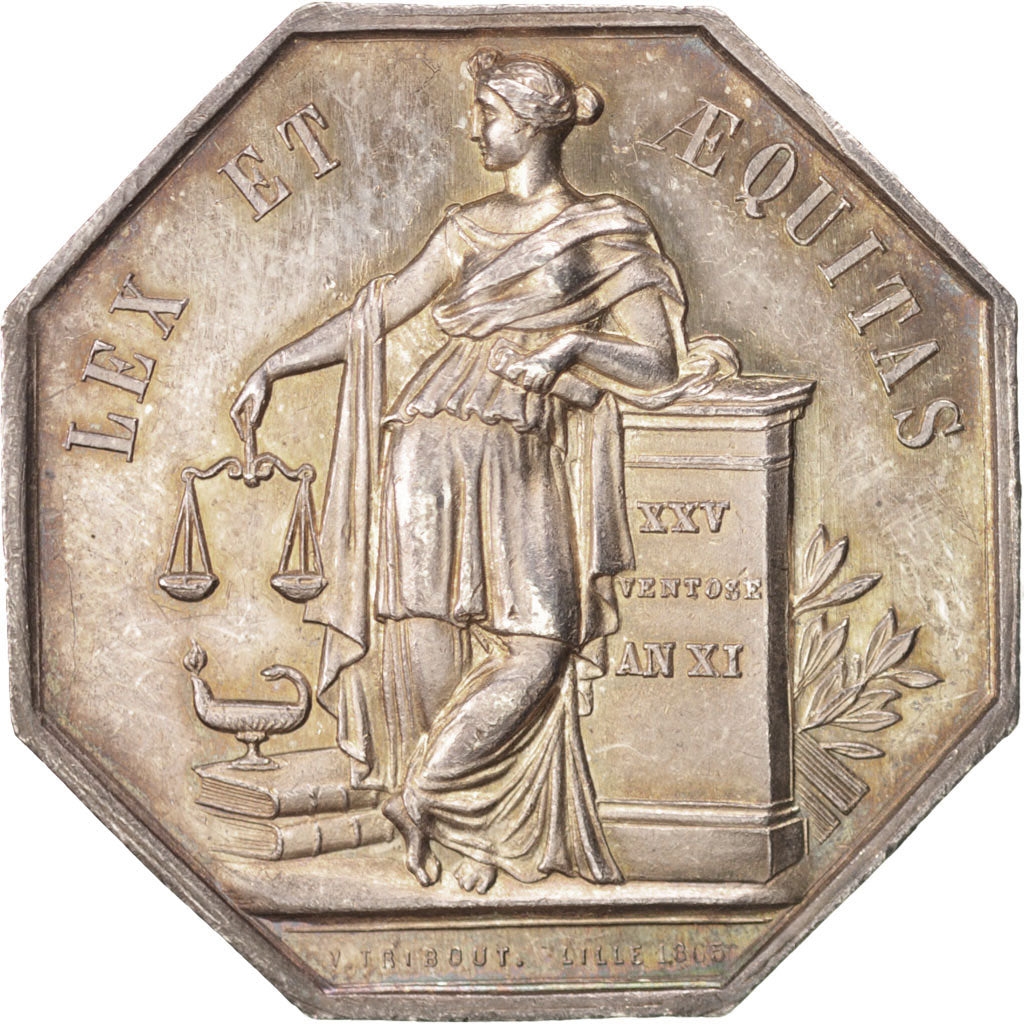 France, Token, Notary, AU(55-58), Silver, Lerouge:161