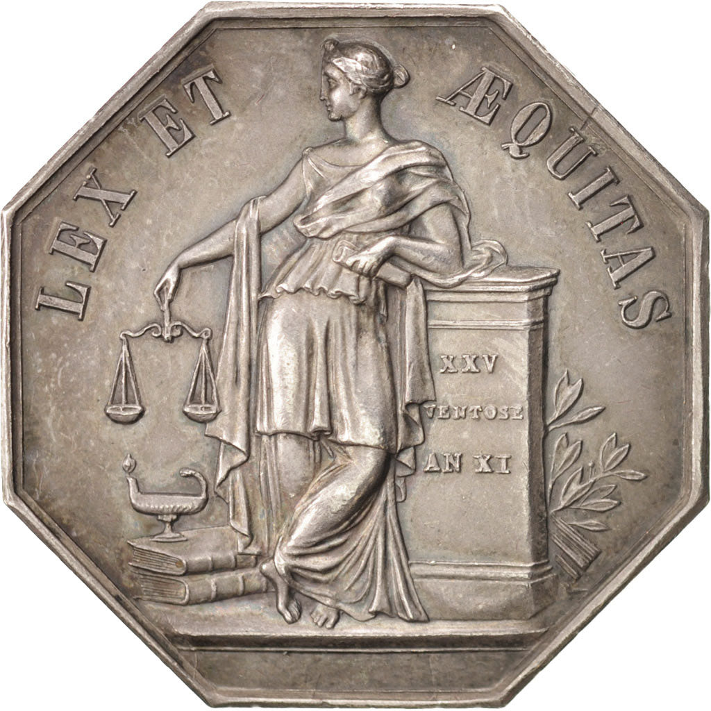 France, Token, Notary, AU(55-58), Silver, Lerouge:161
