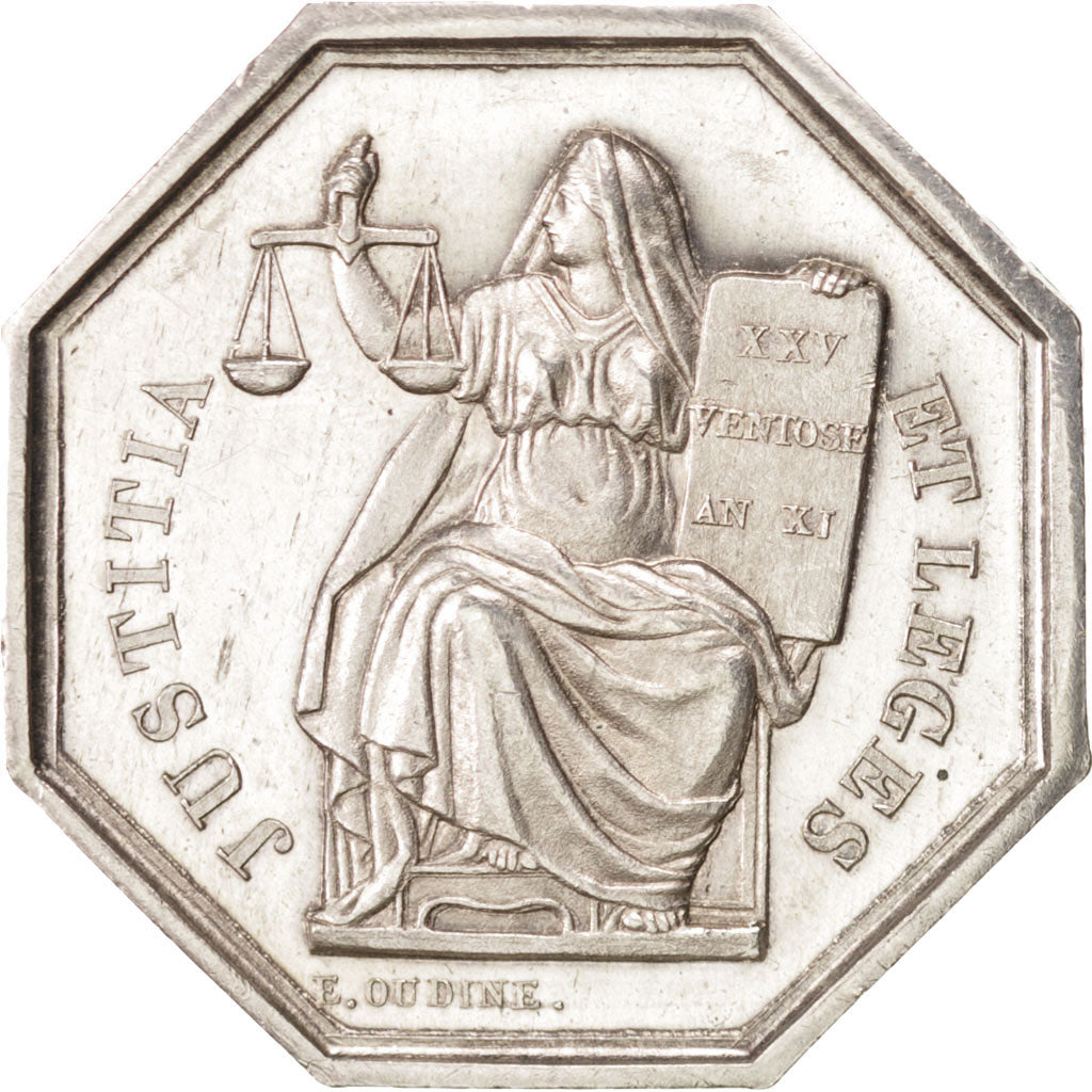 Francia, Token, Notary, Oudiné, EBC+, Plata, Lerouge:408b