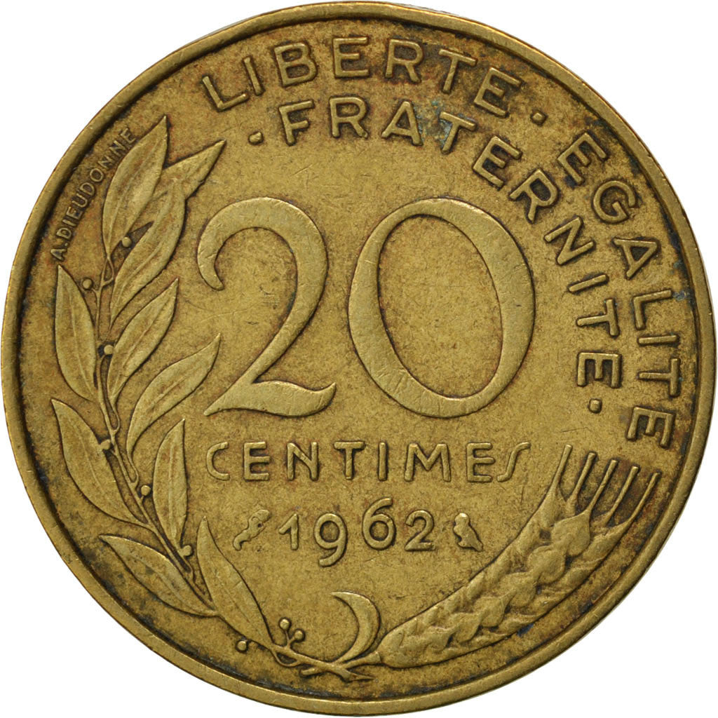 FRANCE, Marianne, 20 Centimes, 1962, Paris, KM #930, EF(40-45),...