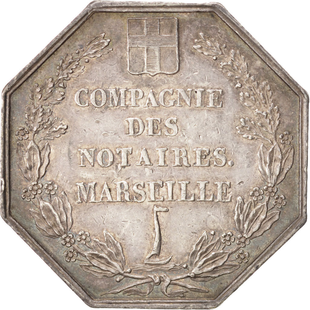 France, Token, Notary, AU(55-58), Silver, Lerouge:184