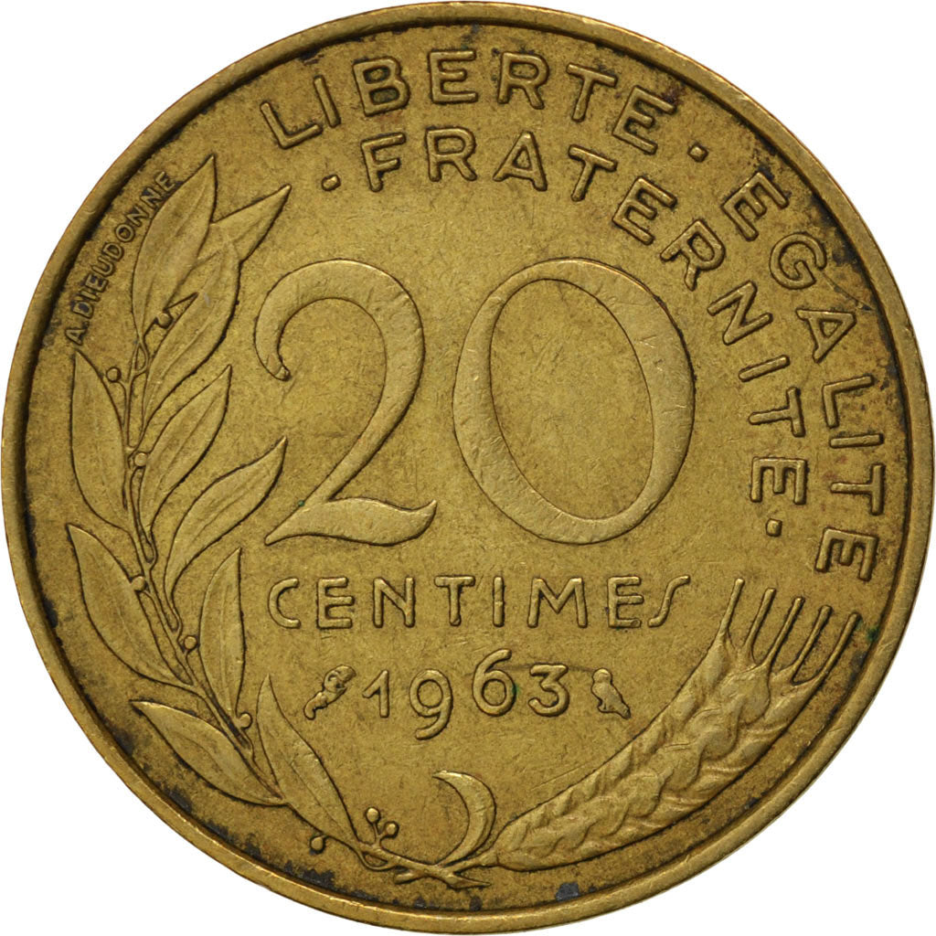 FRANCE, Marianne, 20 Centimes, 1963, Paris, KM #930, EF(40-45),...