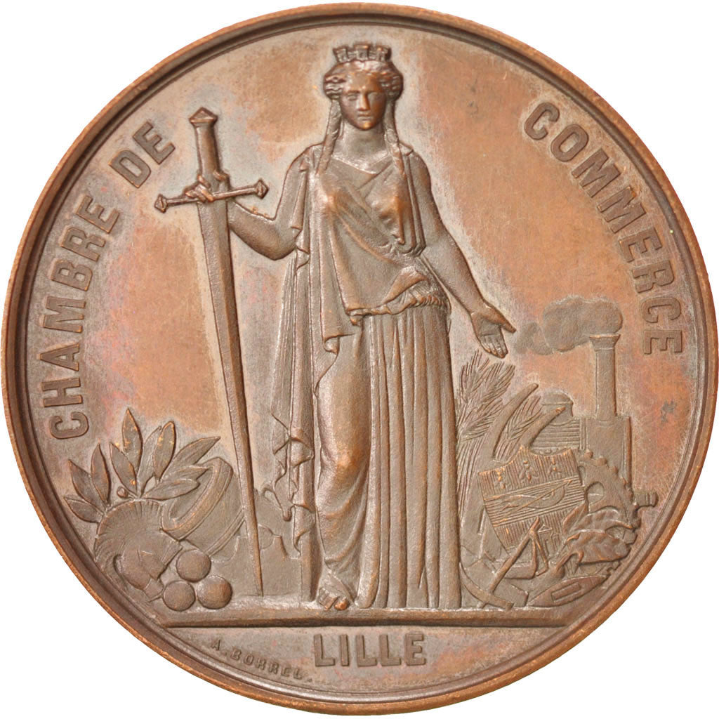 France, Medal, Second French Empire, History, 1867, Borrel, AU(55-58), Copper