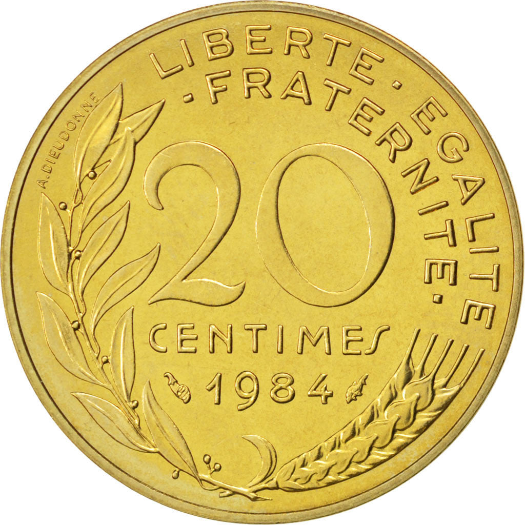 Monnaie, France, Marianne, 20 Centimes, 1984, SPL, Aluminum-Bronze, KM:930