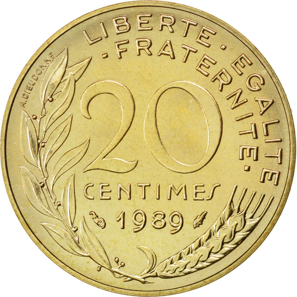 Monnaie, France, Marianne, 20 Centimes, 1989, SPL, Aluminum-Bronze, KM:930