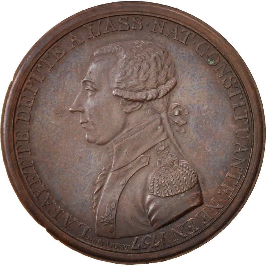 FRANCE, History, French Constitution, Medal, 1791, AU(55-58), Bronze, 35, 22.20