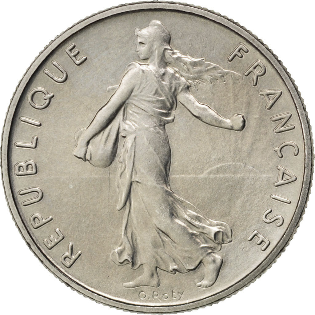 FRANCE, Semeuse, 1/2 Franc, 1967, Paris, KM #931.1, MS(63), Nickel, 19.5,...