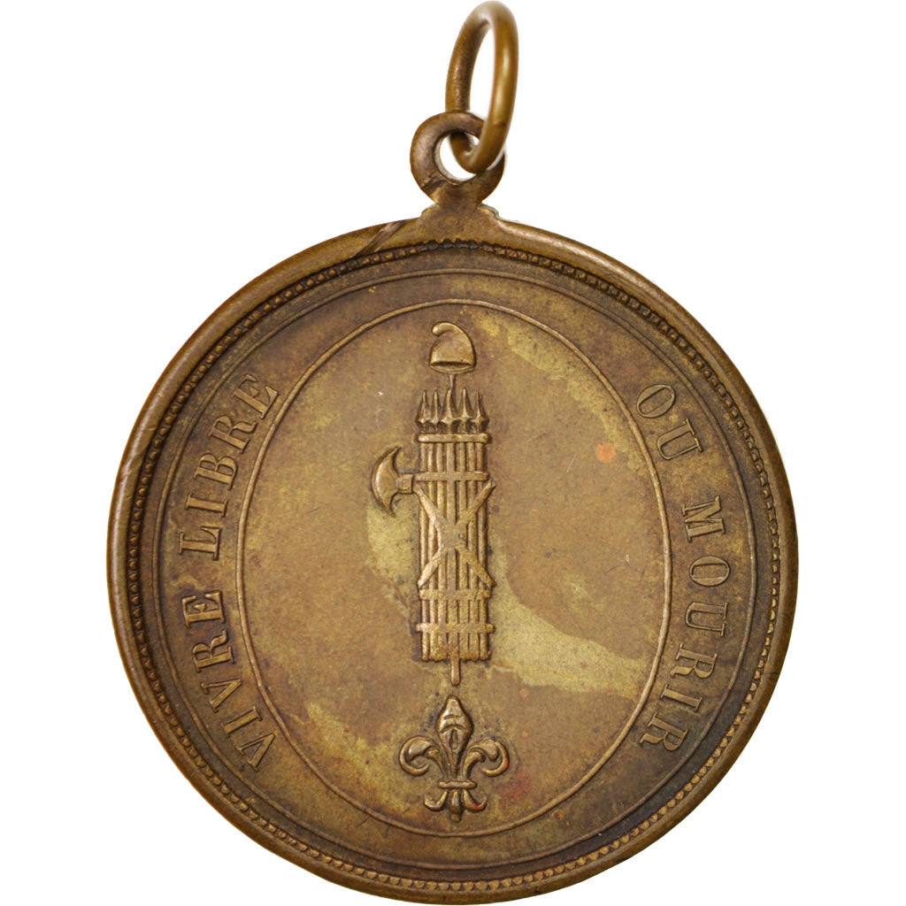 FRANCE, History, National Convention, Medal, 1792, AU(50-53), Bronze, 36, 13.30