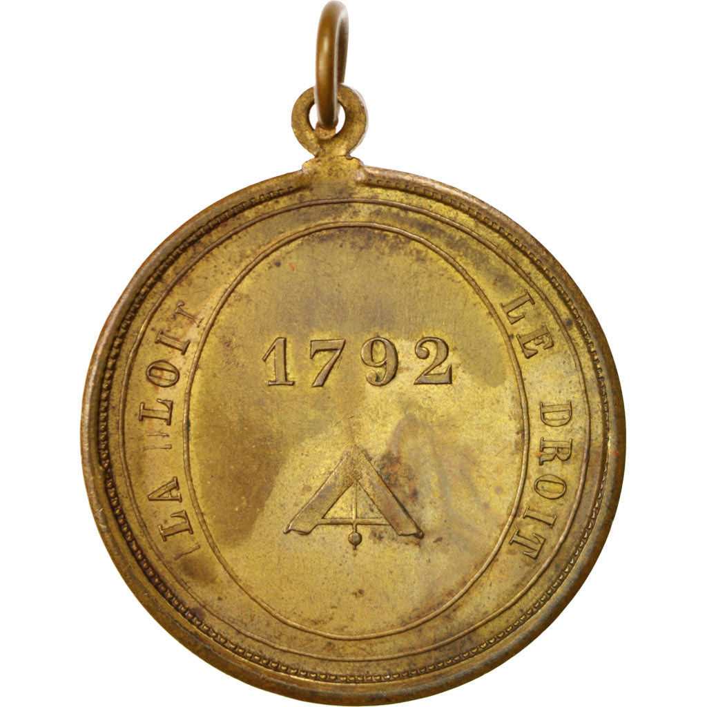 FRANCE, History, National Convention, Medal, 1792, AU(50-53), Bronze, 36, 13.30