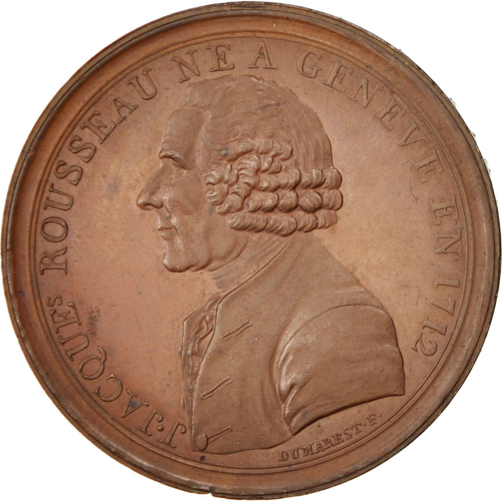 Monneron à l'effigie de Jean Jacques Rousseau, 1791, Frappe médaille