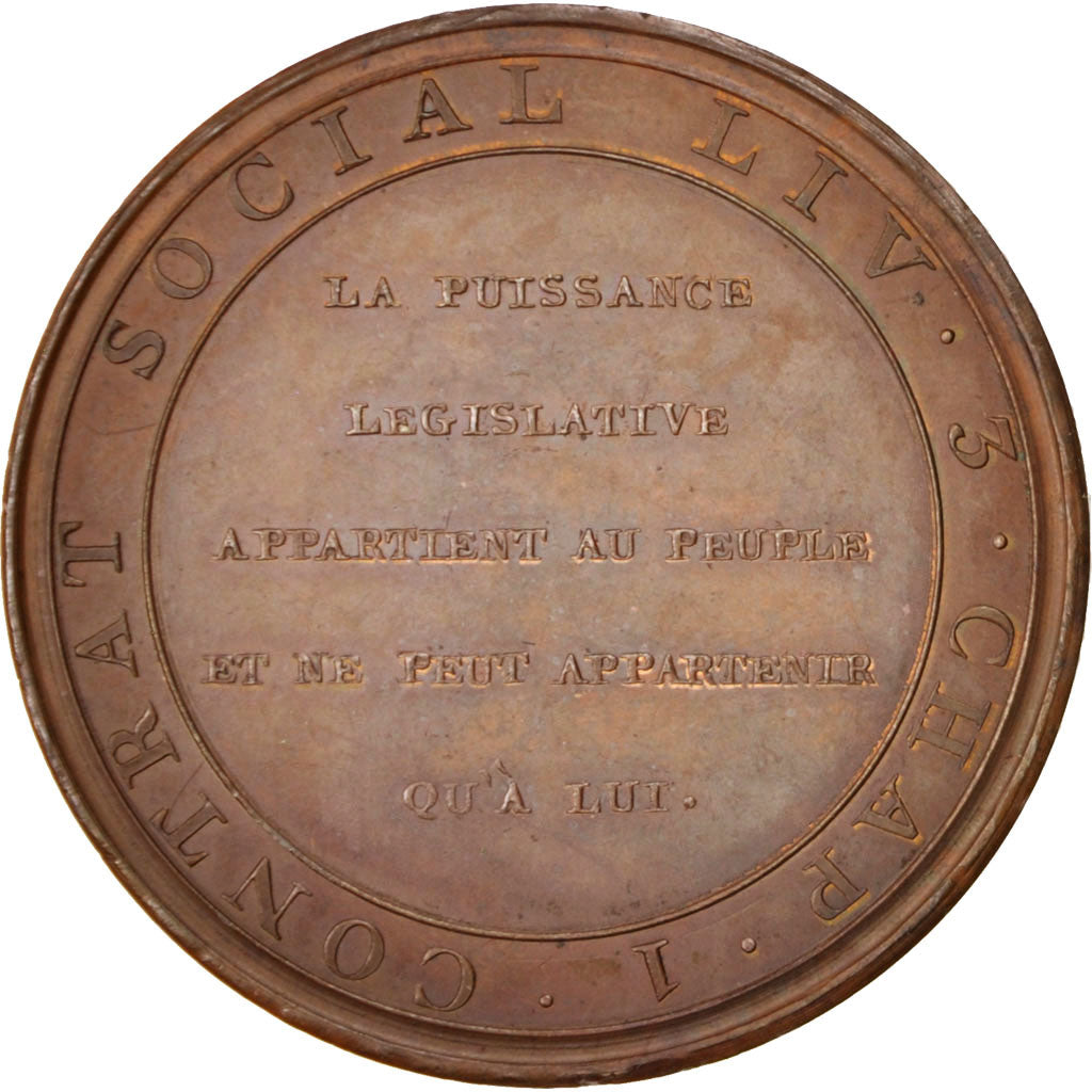 Monneron à l'effigie de Jean Jacques Rousseau, 1791, Frappe médaille