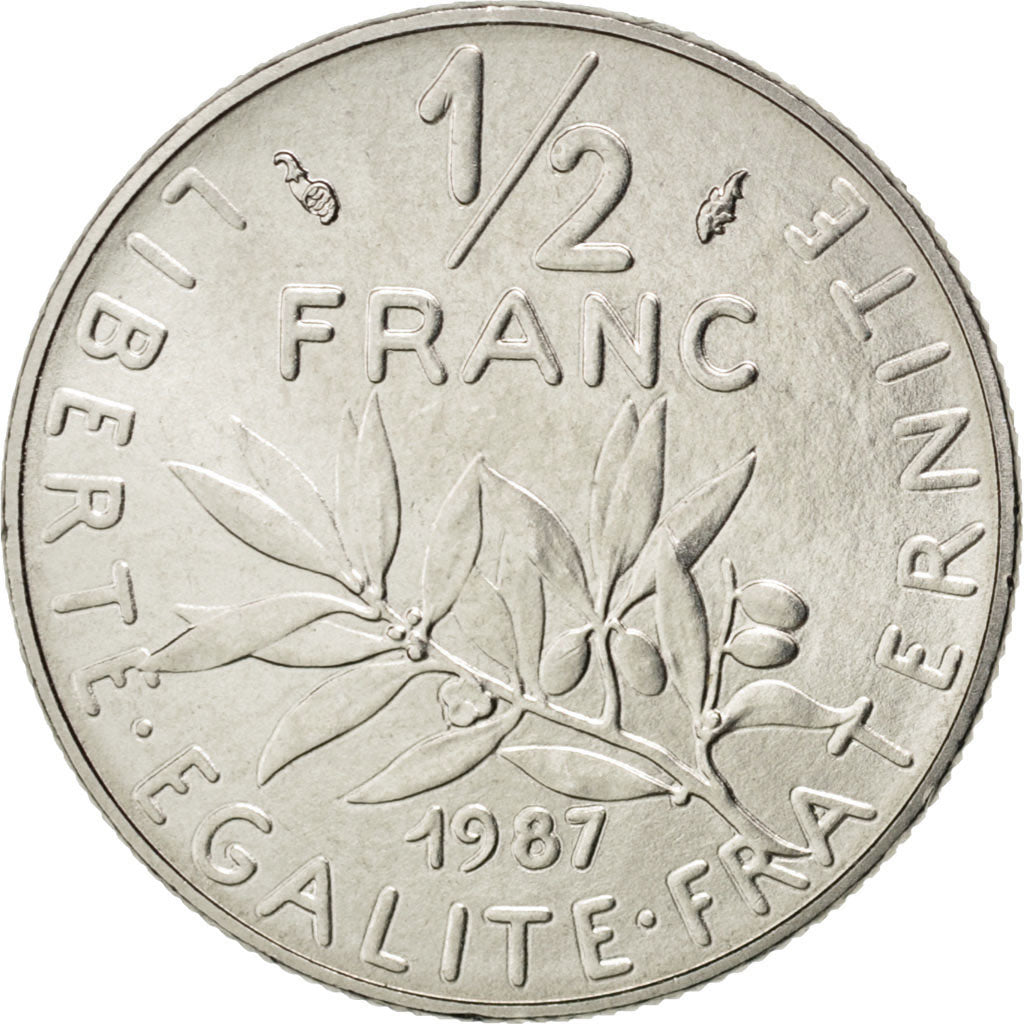 Vème République, 1/2 Franc Semeuse, 1987, KM 931 