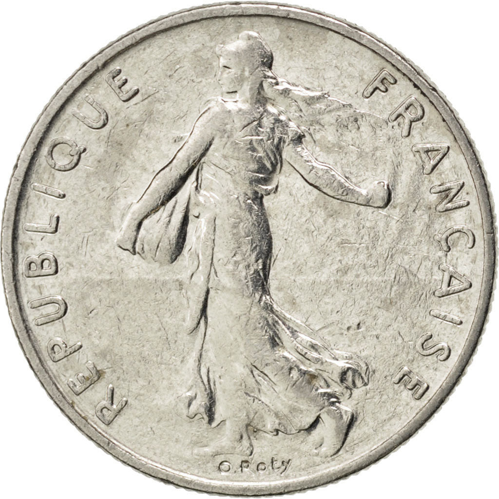 FRANCE, Semeuse, 1/2 Franc, 1991, Paris, KM #931.1, EF(40-45), Nickel, 19.5,...