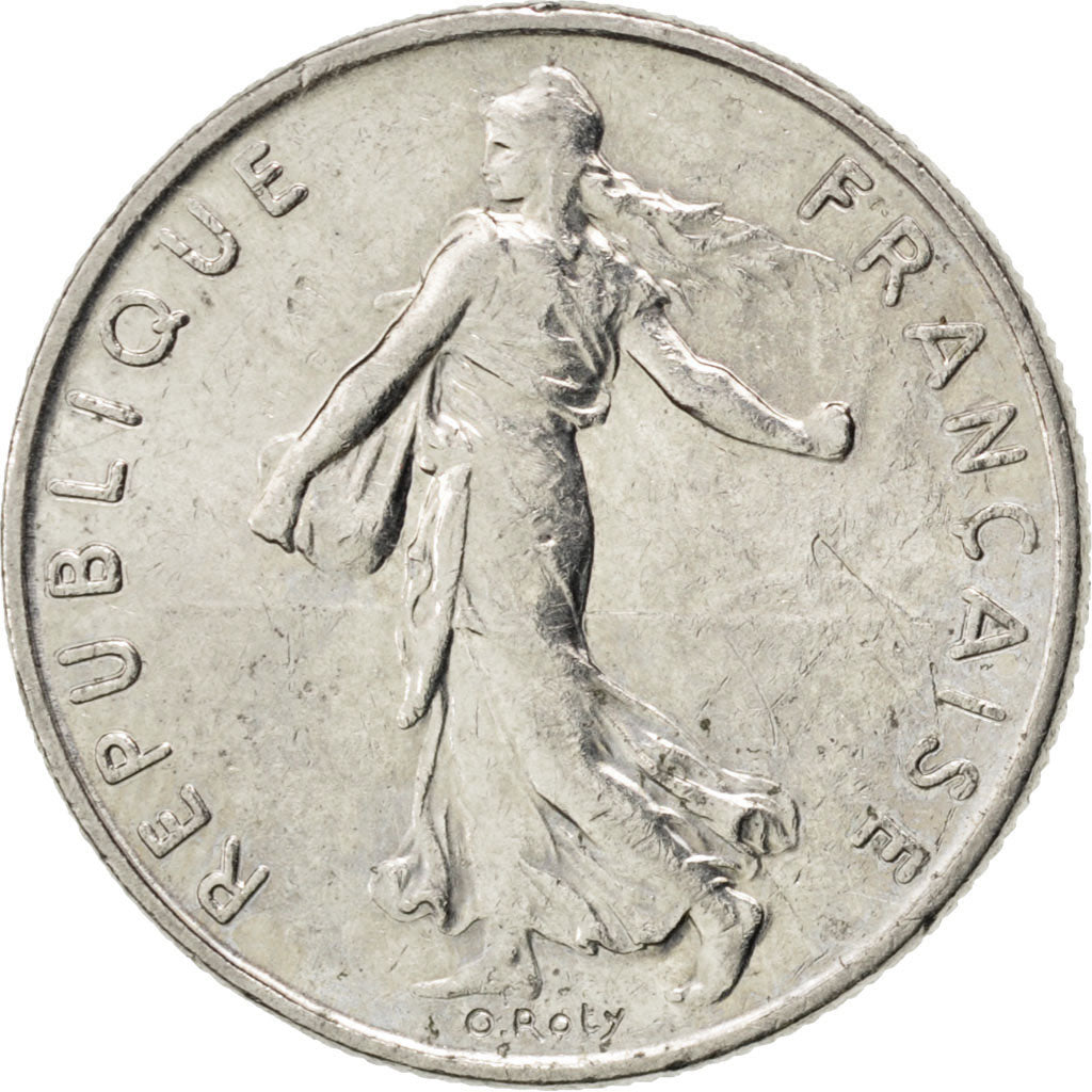 FRANCE, Semeuse, 1/2 Franc, 1992, Paris, KM #931.1, AU(50-53), Nickel, 19.5,...
