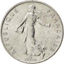 FRANCE, Semeuse, 1/2 Franc, 1992, Paris, KM #931.1, AU(50-53), Nickel, 19.5,...