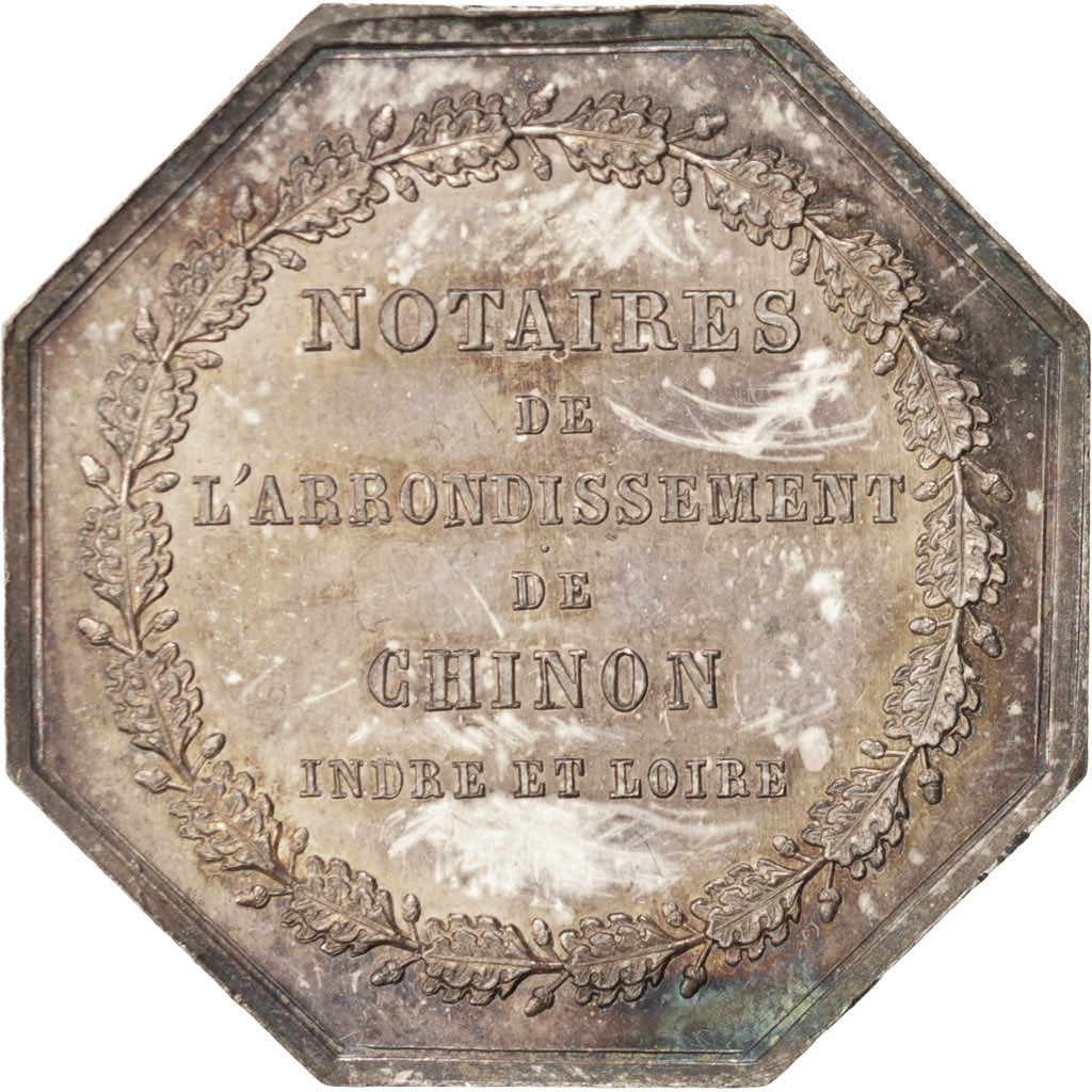 Francja, Token, Notariusz, Caqué, MS(63), Srebro, Lerouge:92