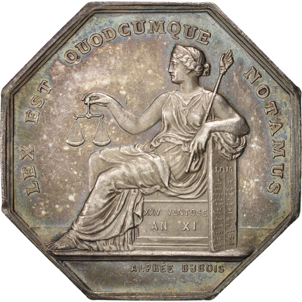 Francja, Token, Notariusz, MS(60-62), Srebro, Lerouge:117