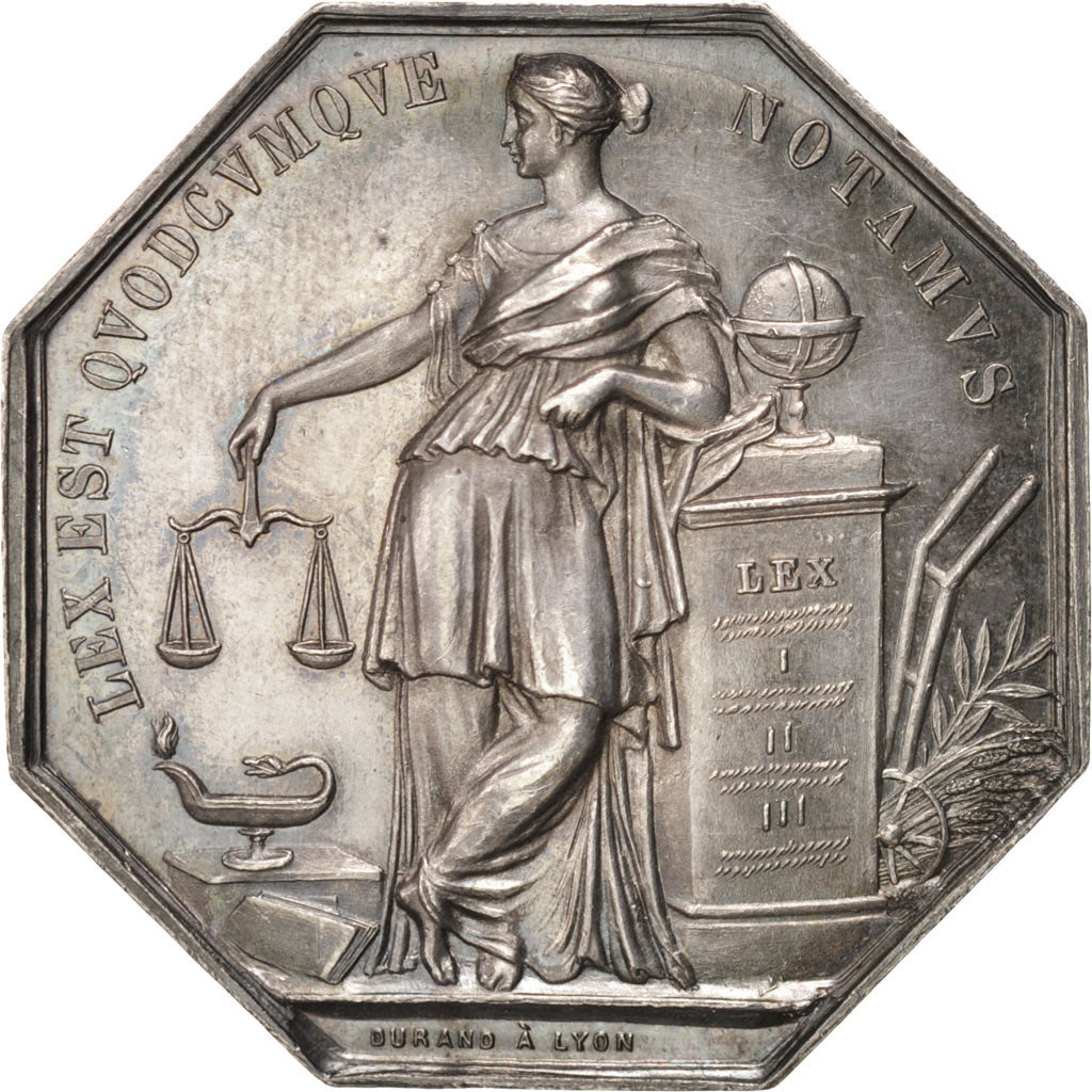 France, Notary, Token, MS(60-62), Silver, 33, 14.90